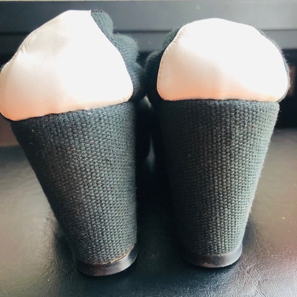 AUTHENTIC CHANEL CAP TOE WEDGE PLATFORM SHOES 36.5 - Picture 7 of 8